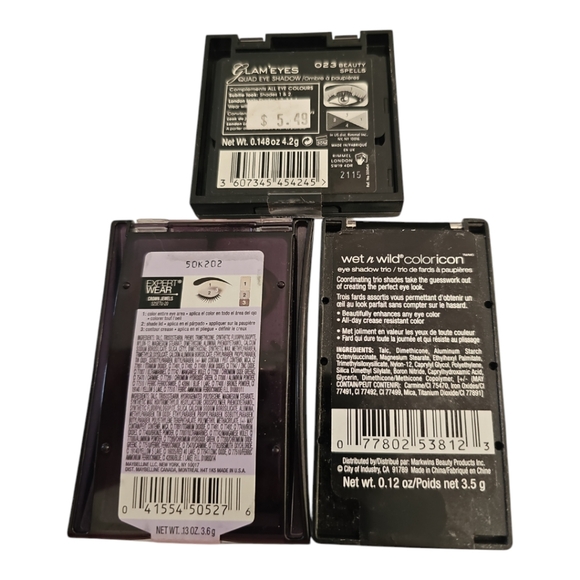 Set of 3 Mini Eyeshadows Wet n Wild, Maybelline & Rimmel - Picture 2 of 2